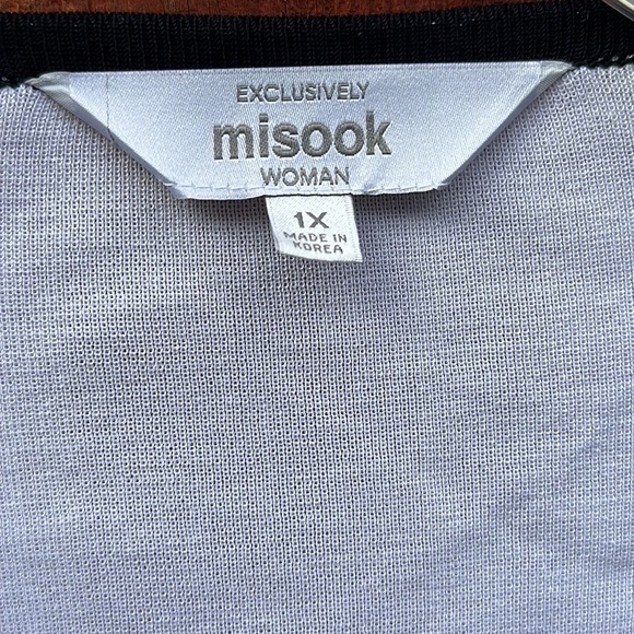 MISSLOOK White and Black Cardigan Sweater V-Neck Size 1X - Picture 7 of 10